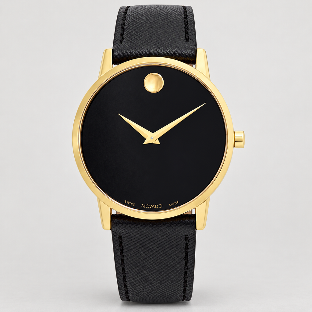 Movado Museum 40mm Black Dial Men's Watch 0607195 — front