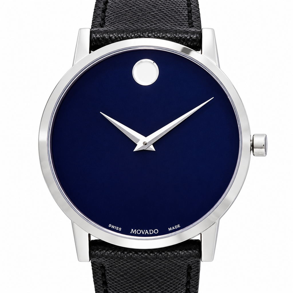 Movado Museum Classic 40mm Blue Dial Men's Watch 0607197 — dial detail