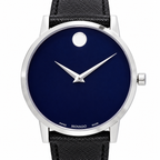 Movado Museum Classic 40mm Blue Dial Men's Watch 0607197 — dial detail