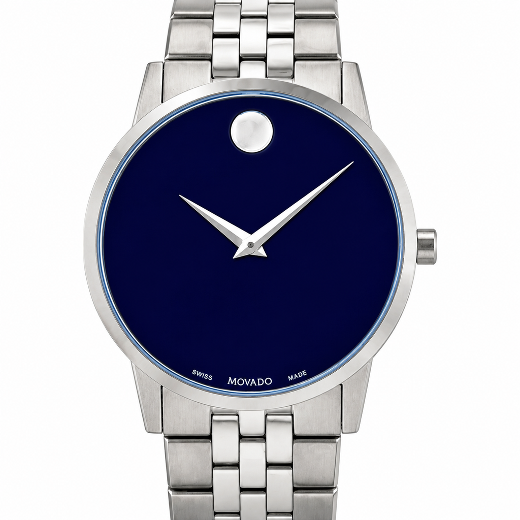 Movado Museum Classic 40mm Blue Dial Men's Watch 0607212 — dial detail