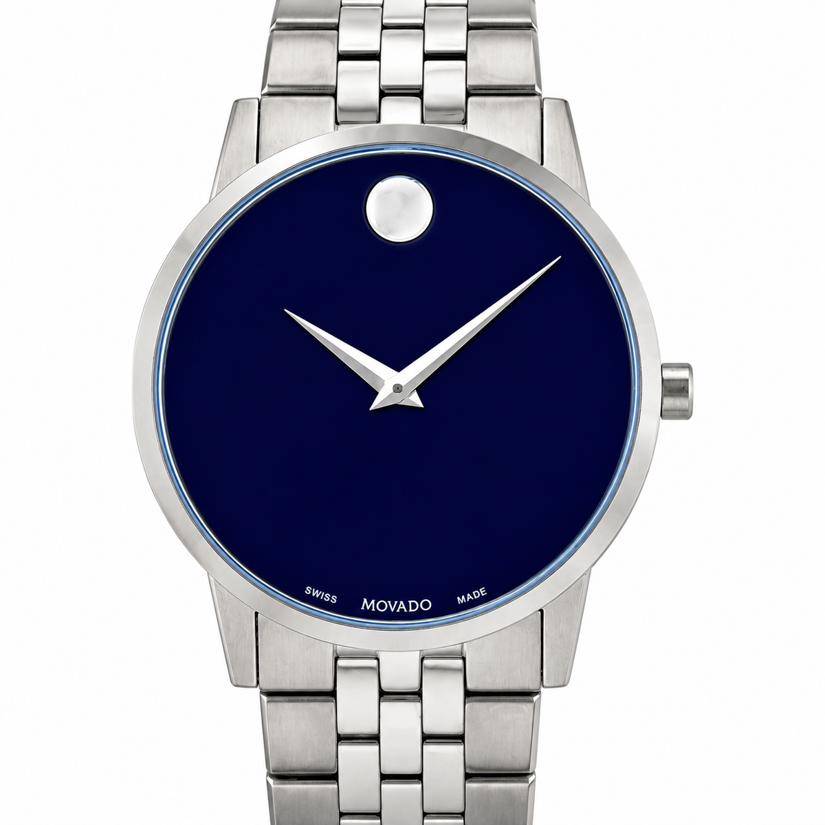 Movado Museum Classic 40mm Blue Dial Men's Watch 0607212 — dial detail