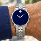 Movado Museum Classic 40mm Blue Dial Men's Watch 0607212 — wrist alternate