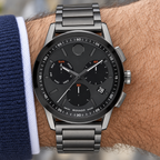 Movado Museum Sport Chronograph 43mm Black Dial Men's Watch 0607558 — wrist alternate