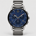 Movado Museum Sport Chronograph 43mm Blue Dial Men's Watch 0607624 — front