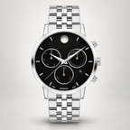 Movado Museum Classic Chronograph 42mm Black Dial Men's Watch 0607776 — front