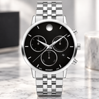 Movado Museum Classic Chronograph 42mm Black Dial Men's Watch 0607776 — dial detail