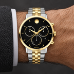 Movado Museum Classic Chronograph 42mm Black Dial Men's Watch 0607777 — wrist