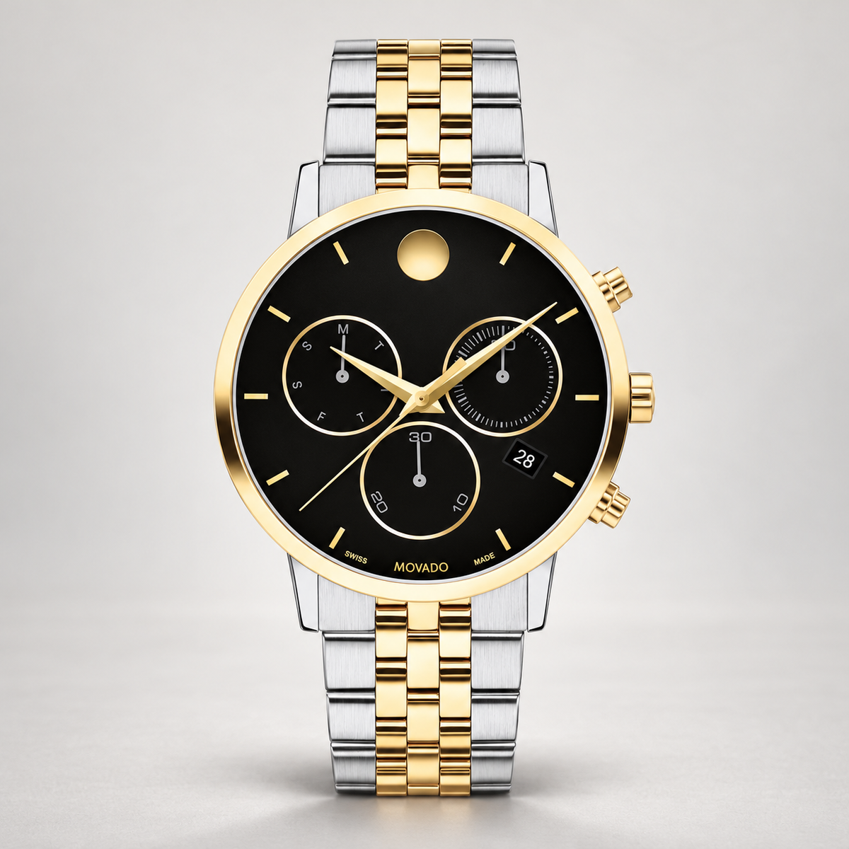 Movado Museum Classic Chronograph 42mm Black Dial Men's Watch 0607777 — front
