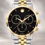 Movado Museum Classic Chronograph 42mm Black Dial Men's Watch 0607777 — dial detail