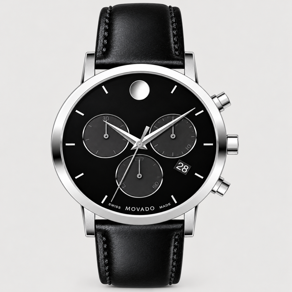 Movado Museum Classic Chronograph 42mm Black Dial Men's Watch 0607778 — front