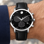 Movado Museum Classic Chronograph 42mm Black Dial Men's Watch 0607778 — wrist alternate