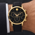 Movado Museum Classic Chronograph 42mm Black Dial Men's Watch 0607779 — wrist