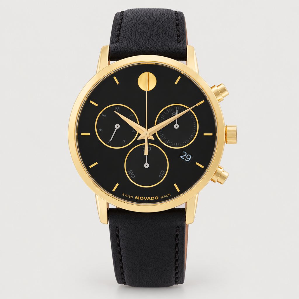 Movado Museum Classic Chronograph 42mm Black Dial Men's Watch 0607779 — front