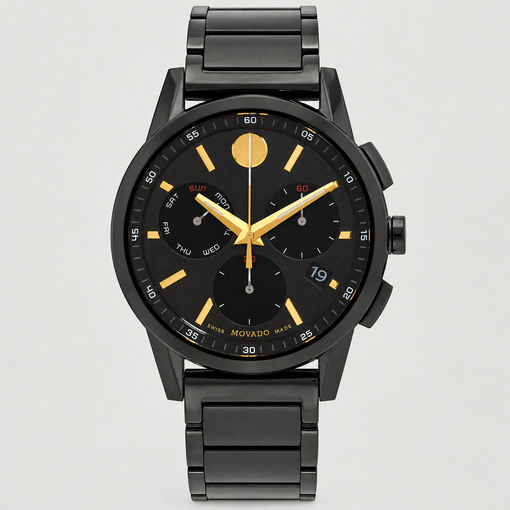 Movado Museum Sport Chronograph 43mm Black Dial Men's Watch 0607802 — front