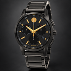 Movado Museum Sport Chronograph 43mm Black Dial Men's Watch 0607802 — three quarter