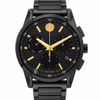Movado Museum Sport Chronograph 43mm Black Dial Men's Watch 0607802 — dial detail