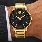 Movado Museum Sport Chronograph 43mm Black Dial Men's Watch 0607803 — wrist