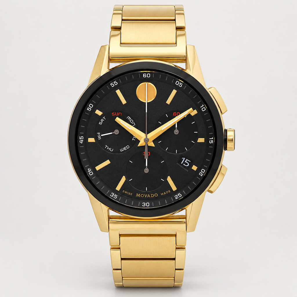 Movado Museum Sport Chronograph 43mm Black Dial Men's Watch 0607803 — front