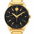 Movado Museum Sport Chronograph 43mm Black Dial Men's Watch 0607803 — dial detail
