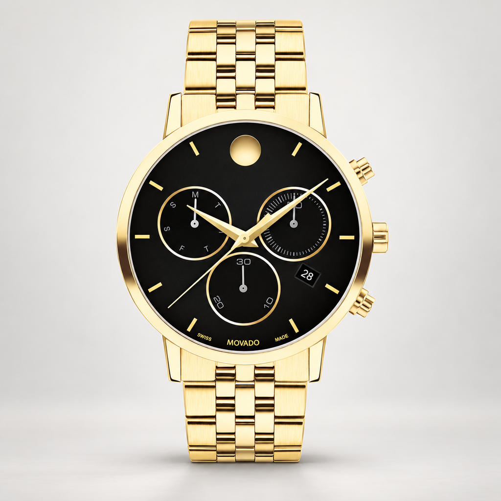 Movado Museum Classic Chronograph 42mm Black Dial Men's Watch 0607810 — front