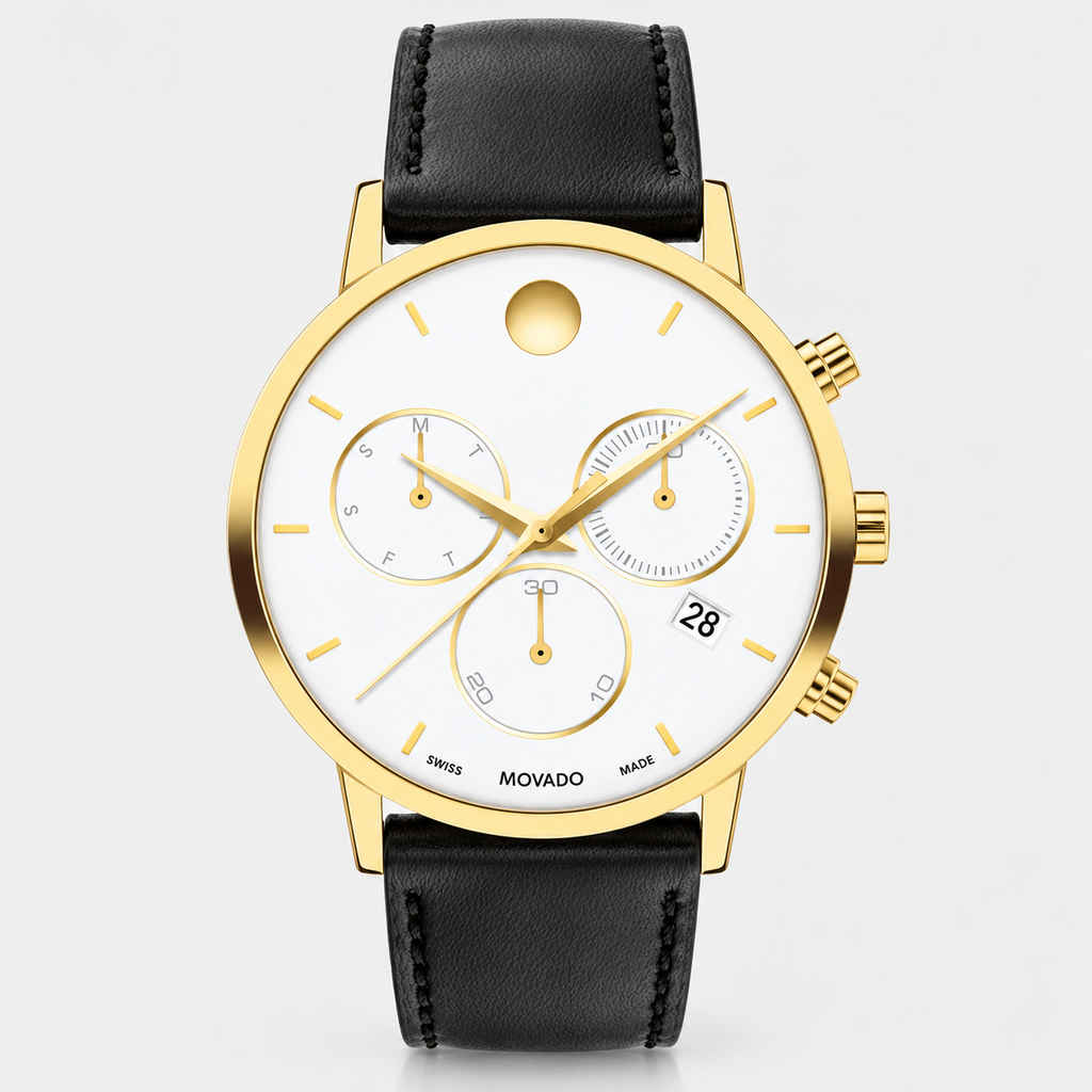 Movado Museum Classic Chronograph 42mm White Dial Men's Watch 0607888 — front