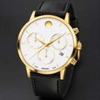 Movado Museum Classic Chronograph 42mm White Dial Men's Watch 0607888 — three quarter