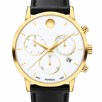Movado Museum Classic Chronograph 42mm White Dial Men's Watch 0607888 — dial detail