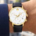 Movado Museum Classic Chronograph 42mm White Dial Men's Watch 0607888 — wrist alternate