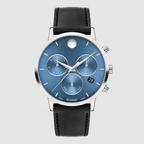 Movado Museum Classic Chronograph 42mm Blue Dial Men's Watch 0607889 — front
