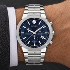 Movado SE Chronograph 42mm Blue Dial Men's Watch 0607931 — wrist
