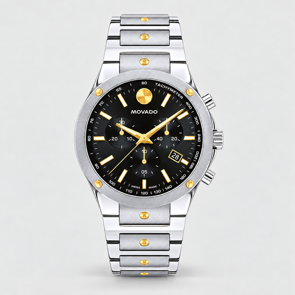 Movado SE Chronograph 41mm Black Dial Men's Watch 0607972 — front