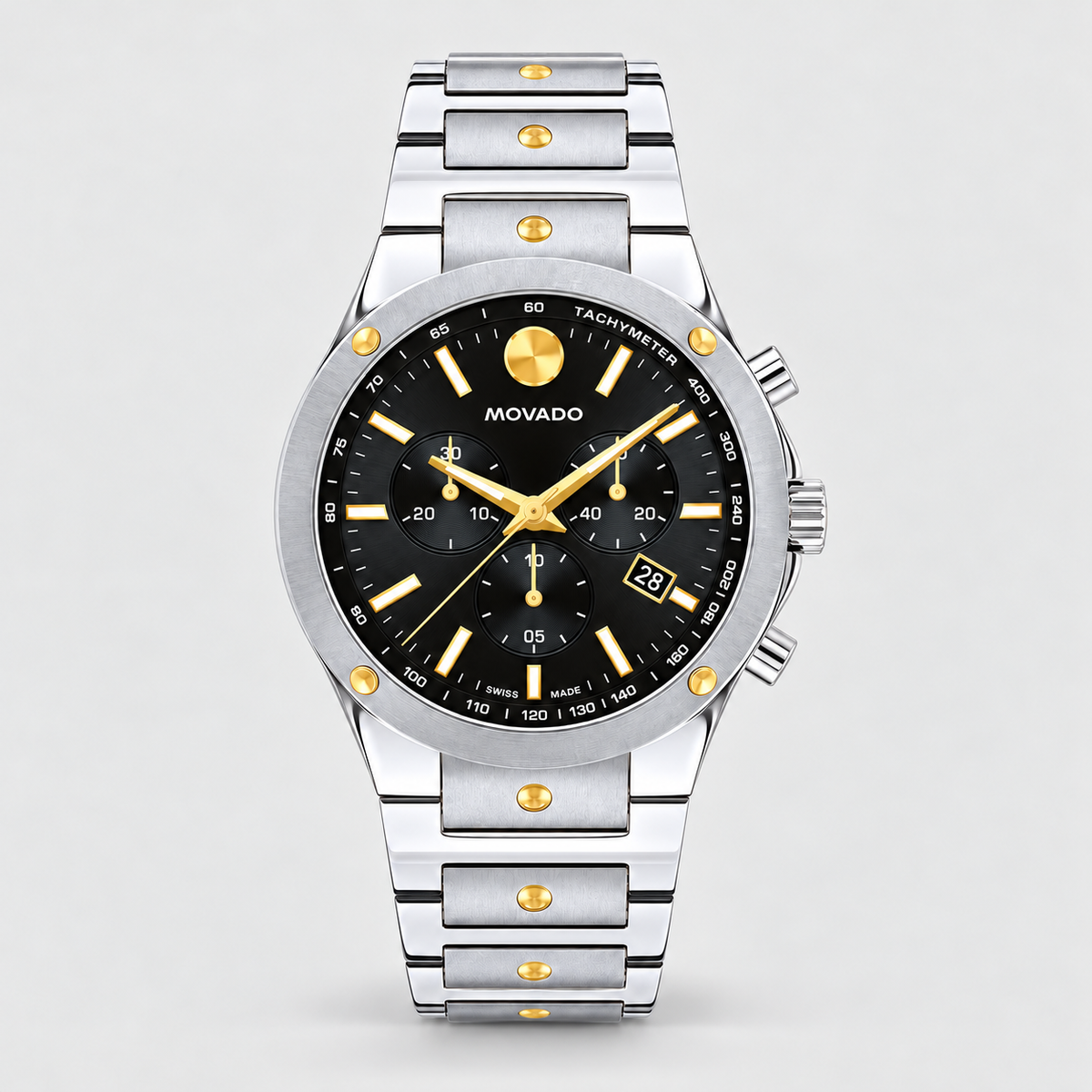Movado SE Chronograph 41mm Black Dial Men's Watch 0607972 — front
