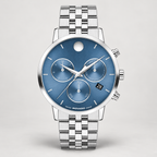 Movado Museum Classic Chronograph 42mm Blue Dial Men's Watch 0607998 — front