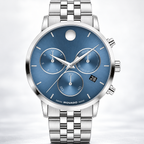 Movado Museum Classic Chronograph 42mm Blue Dial Men's Watch 0607998 — dial detail
