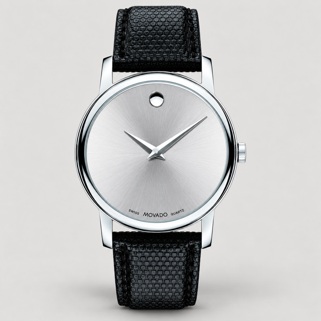 Movado Museum 39mm Silver Dial Men's Watch 2100001 — front