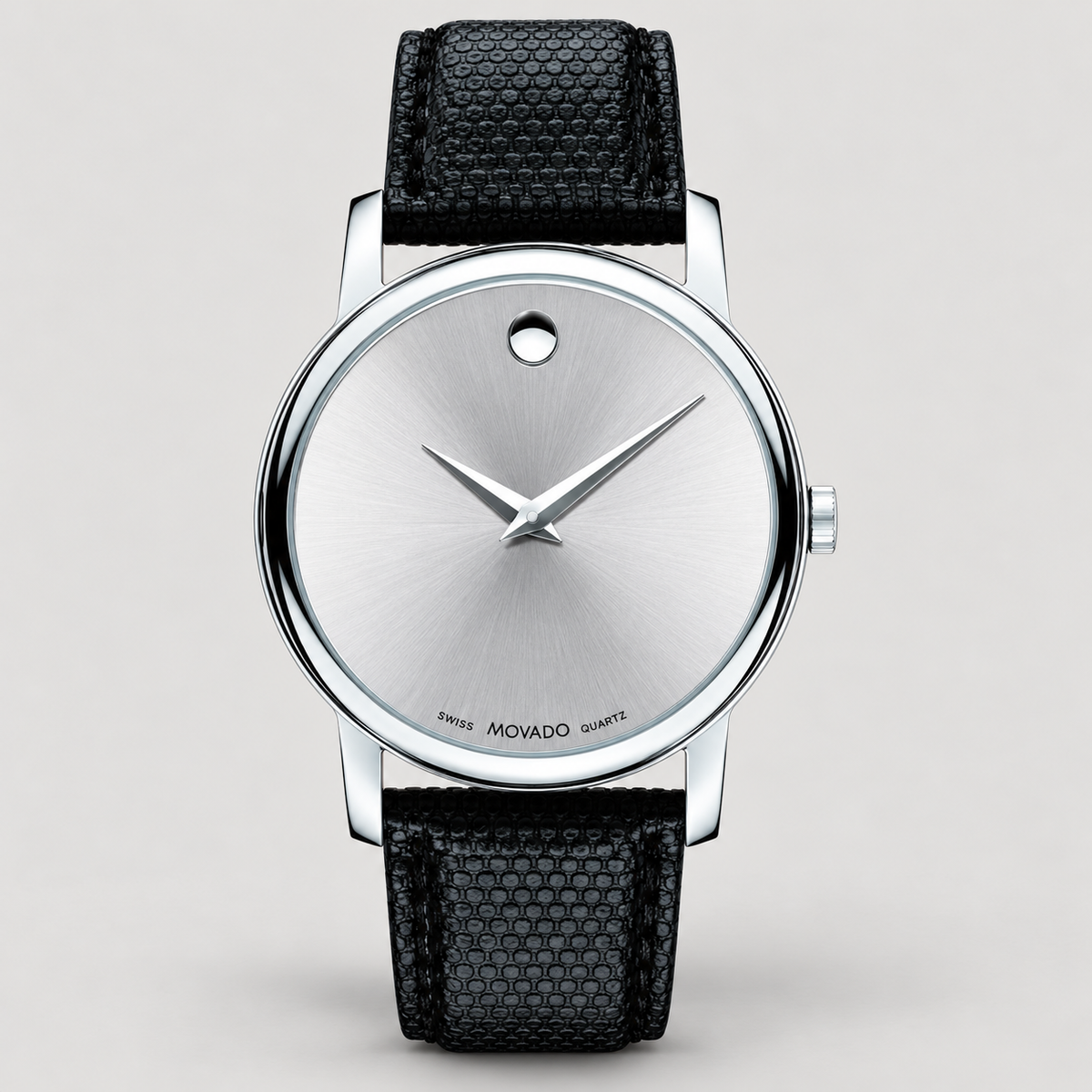 Movado Museum 39mm Silver Dial Men's Watch 2100001 — front