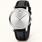 Movado Museum 39mm Silver Dial Men's Watch 2100001 — three quarter