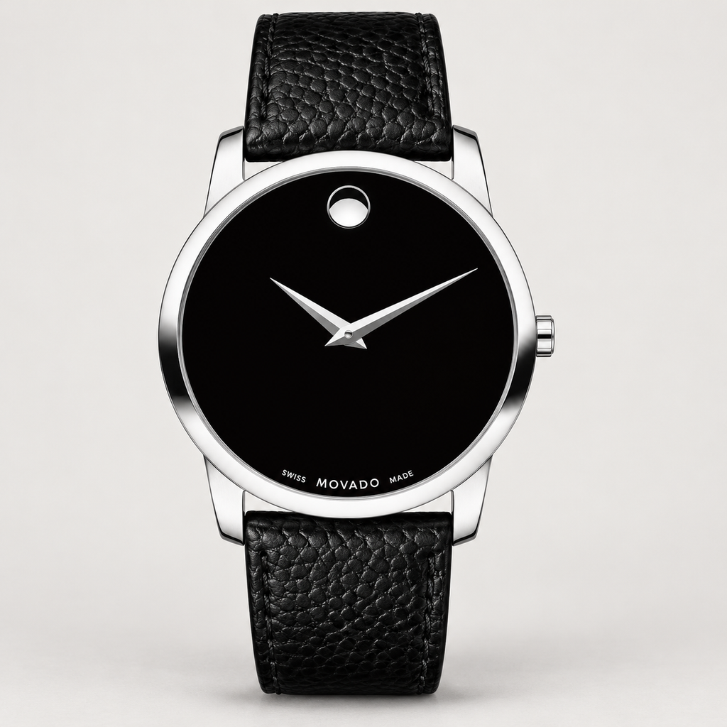 Movado Museum 38mm Black Dial Men's Watch 2100002 — front