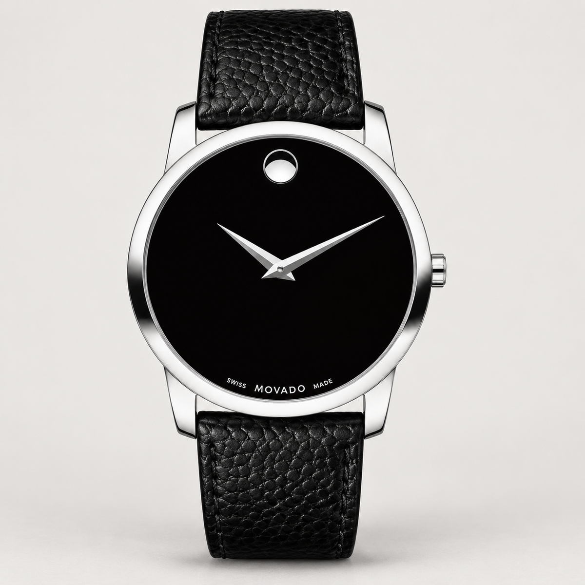 Movado Museum 38mm Black Dial Men's Watch 2100002 — front