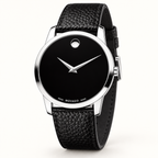 Movado Museum 38mm Black Dial Men's Watch 2100002 — three quarter
