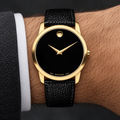 Movado Museum 38mm Black Dial Men's Watch 2100005 — wrist