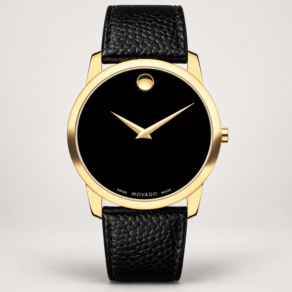 Movado Museum 38mm Black Dial Men's Watch 2100005 — front