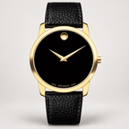 Movado Museum 38mm Black Dial Men's Watch 2100005 — front