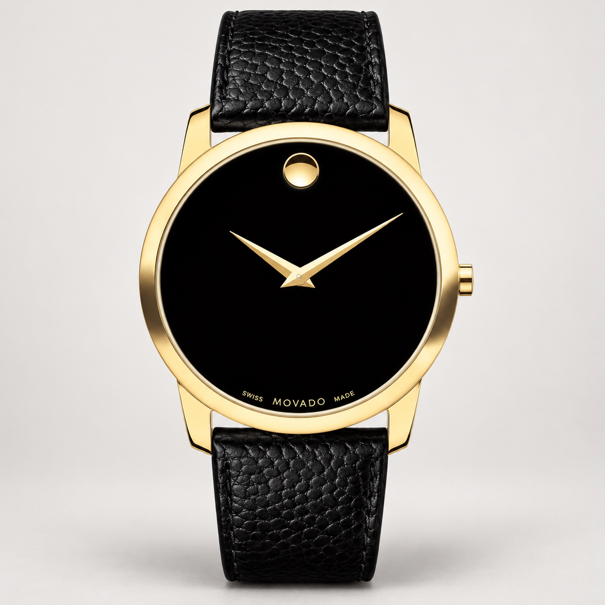 Movado Museum 38mm Black Dial Men's Watch 2100005 — front