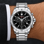 Movado Series 800 Chronograph 42mm Black Dial Men's Watch 2600110 — wrist