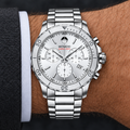 Movado Series 800 Chronograph 42mm Silver Dial Men's Watch 2600111 — wrist