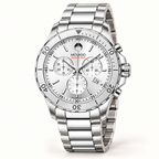 Movado Series 800 Chronograph 42mm Silver Dial Men's Watch 2600111 — three quarter