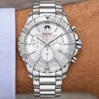 Movado Series 800 Chronograph 42mm Silver Dial Men's Watch 2600111 — dial detail