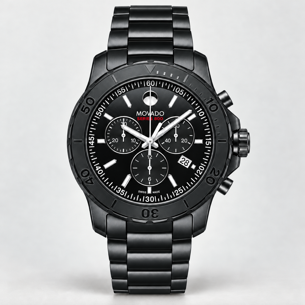 Movado Series 800 Chronograph 42mm Black Dial Men's Watch 2600119 — front