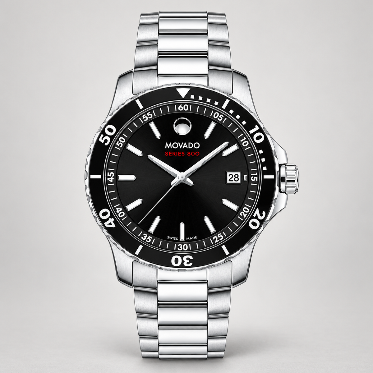 Movado Series 800 40mm Black Dial Men's Watch 2600135 — front